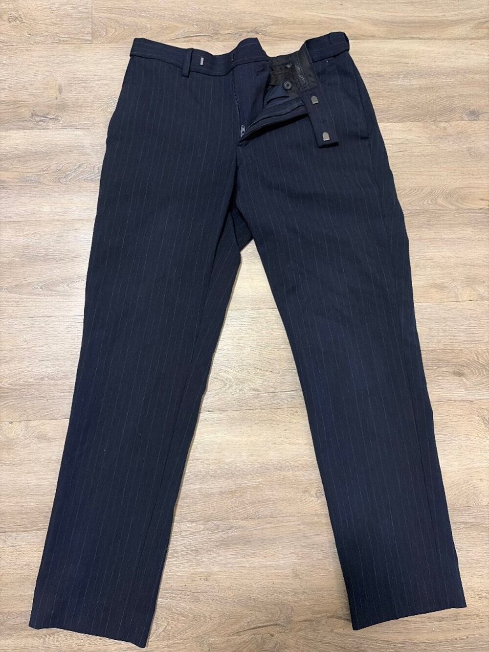 Musinsa Standard Navy Pinstripe Tapered Slacks Men's 29